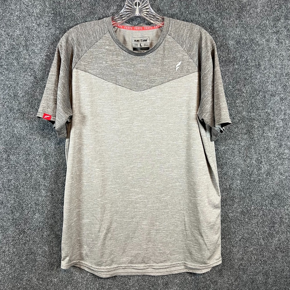 Flag Nor Fail Men's Performance Moto T-Shirt | Ss | Gray | Breathable | Size L View 3